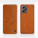 For Xiaomi Redmi Note 11T Pro/11T Pro+ 5G/Poco X4 GT 5G NILLKIN QIN Series Crazy Horse Texture Leather Phone Case(Brown)