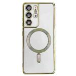 For Samsung Galaxy S22 5G Electroplated Frame MagSafe Magnetic Phone Case(Gold)