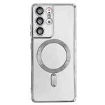 For Samsung Galaxy S21 Ultra 5G Electroplated Frame MagSafe Magnetic Phone Case(Silver)
