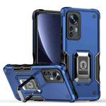 For Xiaomi 12 Pro/12S Pro Ring Holder Non-slip Armor Phone Case(Blue)