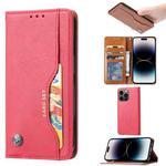 For iPhone 14 Pro Knead Skin Texture Horizontal Flip Leather Case(Red)