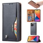 For iPhone 14 Pro Max Knead Skin Texture Horizontal Flip Leather Case (Black)