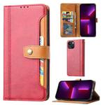 For iPhone 14 Calf Texture Double Fold Clasp Horizontal Flip Leather Case (Red)