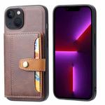 For iPhone 14 Calfskin Card Slot TPU + PU Phone Case (Brown)