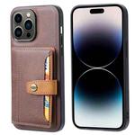 For iPhone 14 Pro Max Calfskin Card Slot TPU + PU Phone Case (Brown)