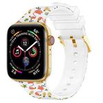 Square Buckle Color Printing Watch Band For Apple Watch Series 8&7 41mm / SE 2&6&SE&5&4 40mm / 3&2&1 38mm(Flamingo 2)