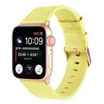 Universal Genuine Leather Watch Band For  Apple Watch Ultra 49mm / Series 8&7 45mm / SE 2&6&SE&5&4 44mm / 3&2&1 42mm(Light Yellow)