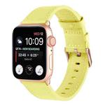 Universal Genuine Leather Watch Band For Apple Watch Series 8&7 41mm / SE 2&6&SE&5&4 40mm / 3&2&1 38mm(Light Yellow)