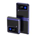 For Samsung Galaxy Z Flip4 Electroplating Transparent Shockproof Phone Case(Blue)