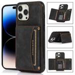 For iPhone 14 Pro Max Three-fold Leather Phone Case (Black)