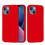For iPhone 14 Solid Color Silicone Phone Case (Red)