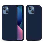 For iPhone 14 Plus Solid Color Silicone Phone Case (Midnight Blue)