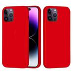 For iPhone 14 Pro Solid Color Silicone Phone Case(Red)