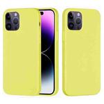 For iPhone 14 Pro Solid Color Silicone Phone Case(Lemon Yellow)