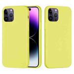 For iPhone 14 Pro Max Solid Color Silicone Phone Case (Lemon Yellow)