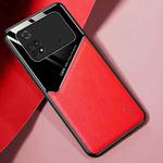 For Xiaomi Poco M4 Pro 4G All-inclusive Leather + Organic Glass Protective Case(Red)