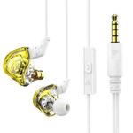 QKZ DMX Sports In-ear HIFI 3.5mm Wired Control Earphone with Mic(Transparent Yellow)