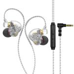 QKZ SK3 3.5mm Sports In-ear Wired HIFI Bass Stereo Sound Earphone with Mic(Transparent)
