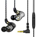 QKZ SK7 3.5mm Sports In-ear Copper Driver Wired HIFI Stereo Earphone with Mic(Black)