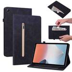 For OPPO Pad Air Skin Feel Solid Color Zipper Leather Tablet Case(Black)