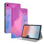 For OPPO Pad Air Watercolor Pattern Flip Leather Tablet Case(Purple Red)