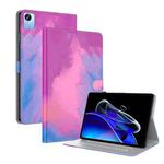 For Realme Pad X Watercolor Pattern Flip Leather Tablet Case(Purple Red)