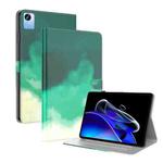 For Realme Pad X Watercolor Pattern Flip Leather Tablet Case(Cyan Green)