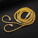 QKZ T1 8 Core TC Silver Plated 3.5mm 0.75mm 2PIN HIFI Earphone Update Cable(Yellow)