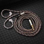 QKZ T1 8 Core TC Silver Plated 3.5mm 0.75mm 2PIN HIFI Earphone Update Cable(Brown)