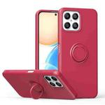 For Honor X8 Ring Kickstand Silicone Phone Case(Hawthorn Red)