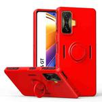 For Xiaomi Poco F4 GT Ring Kickstand Silicone Phone Case(Red)