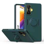 For Xiaomi Poco F4 GT Ring Kickstand Silicone Phone Case(Army Green)