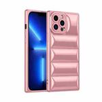 For iPhone 13 Pro Plated Down Jacket Phone Case (Rose Gold)