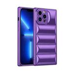 For iPhone 13 Pro Plated Down Jacket Phone Case (Purple)