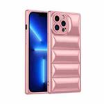 For iPhone 13 Pro Max Plated Down Jacket Phone Case (Rose Gold)