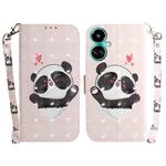 For Tecno Camon 19 Pro 5G 3D Colored Horizontal Flip Leather Phone Case(Heart Panda)