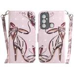 For Tecno Spark 6 GO 3D Colored Horizontal Flip Leather Phone Case(Butterfly High-heeled)