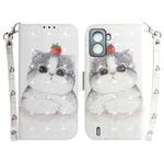 For Tecno Pop 6 No Fingerprints 3D Colored Horizontal Flip Leather Phone Case(Cute Cat)