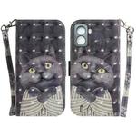 For Tecno Pop 6 No Fingerprints 3D Colored Horizontal Flip Leather Phone Case(Hug Cat)