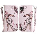 For Nokia C2 2nd Edition 3D Colored Horizontal Flip Leather Phone Case(Butterfly High-heeled)