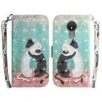 For Nokia C21 3D Colored Horizontal Flip Leather Phone Case(Black White Cat)