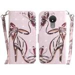 For Nokia C21 3D Colored Horizontal Flip Leather Phone Case(Butterfly High-heeled)