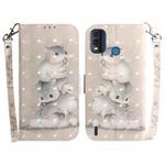 For Nokia G11 Plus 3D Colored Horizontal Flip Leather Phone Case(Squirrels)