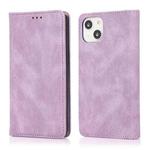 For iPhone 14 Strong Magnetic Leather Case (Purple)