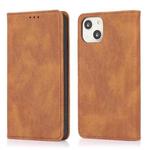 For iPhone 14 Strong Magnetic Leather Case (Brown)