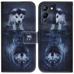 For Infinix Note 12 G96/X670 Coloured Drawing Leather Phone Case(Wolf and Dog)