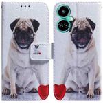 For Tecno Camon 19 Coloured Drawing Leather Phone Case(Pug)