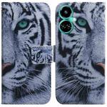 For Tecno Camon 19 Coloured Drawing Leather Phone Case(Tiger)