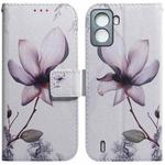 For Tecno Pop 6 No Fingerprints Coloured Drawing Leather Phone Case(Magnolia Flower)