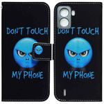 For Tecno Pop 6 No Fingerprints Coloured Drawing Leather Phone Case(Anger)
